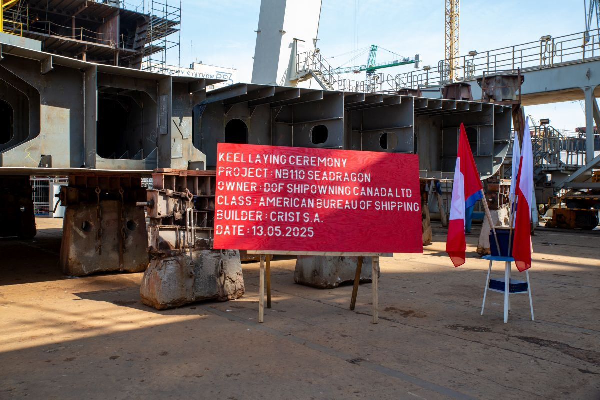 CRIST Shipyard Holds Keel-Laying Ceremony for Advanced Offshore Support Vessel SeaDragon - MarinePoland.com