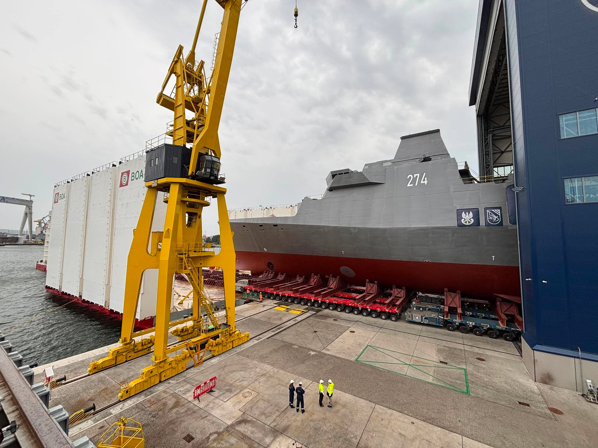 ORP Wicher Hull Moved Out of the Shipbuilding Hall - MarinePoland.com