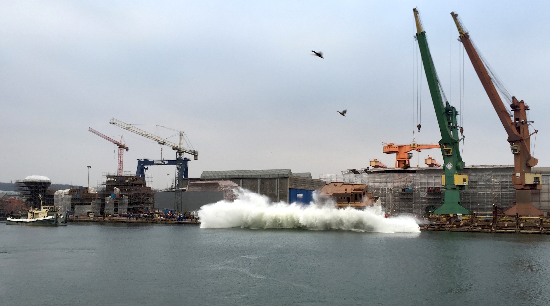 Arctic supply vessel for Greenland launched (video) - MarinePoland.com Arctic supply vessel for Greenland launched (video) - MarinePoland.com