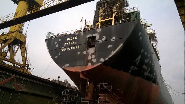 Repair of laker type vessel Wicko in MSR Gryfia - MarinePoland.com
