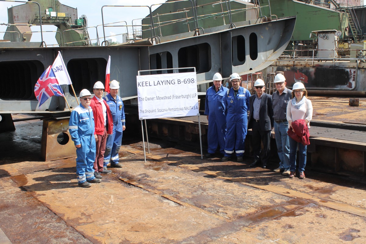Nauta Shipyard celebrates keel laying for fishing trawler - MarinePoland.com