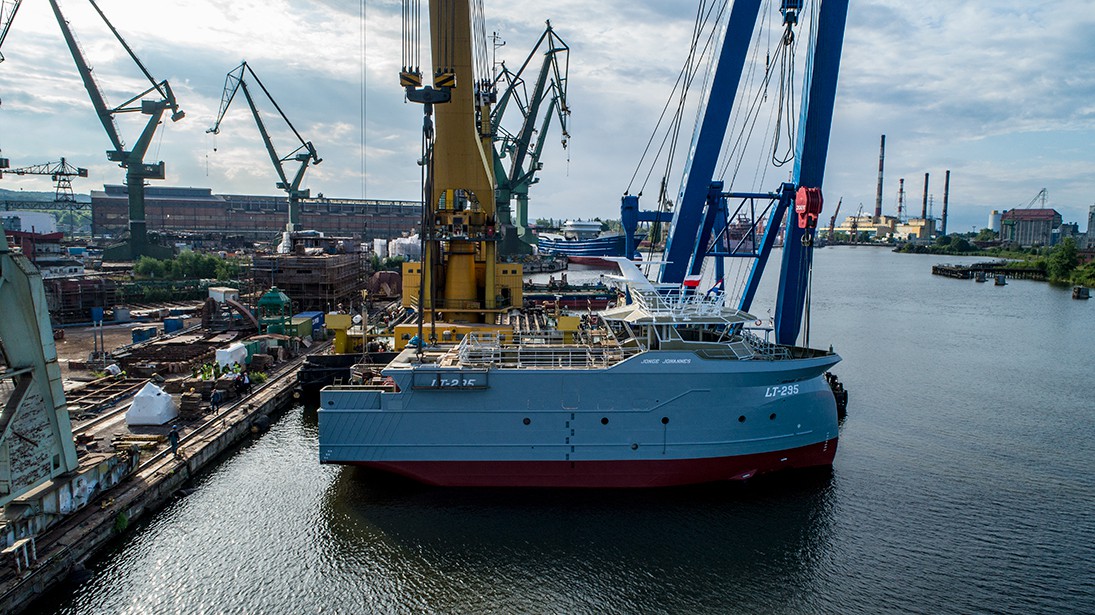 Polish shipyard launched another trawler for Ekofish Group (photo, video) - MarinePoland.com